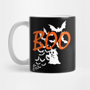 Boo Ghost Halloween Spooky Bats and Ghosts Mug